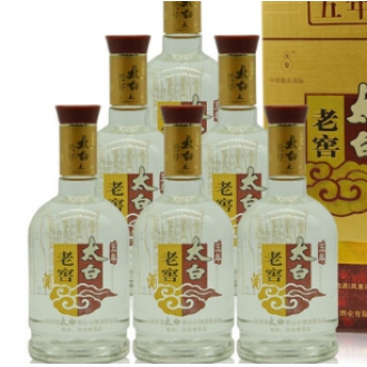 陈年老酒太白酒五年老窖酒陕西名酒兼香型白酒52度 2009年整箱500ml*6瓶