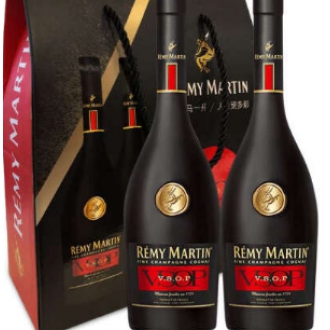 人头马（Rémy Martin）洋酒 V.S.O.P优质香槟区干邑白兰地双支礼盒 375ml*