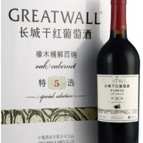 长城（GreatWall）红酒 特选5年橡木桶解百纳干红葡萄...