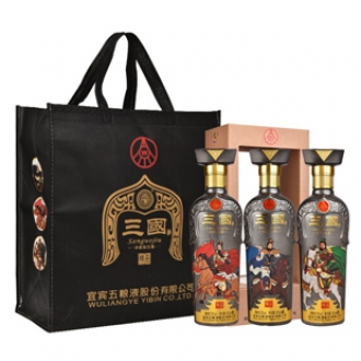 【新品上市】52度五粮液（股份） 三国精品500ml三瓶套浓香型白酒 高度酒水